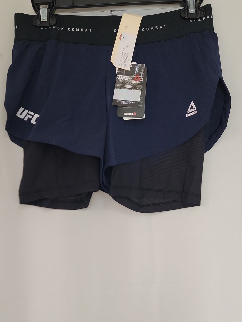 Reebok Navy and Black Women's 2-in-1 Athletic Shorts